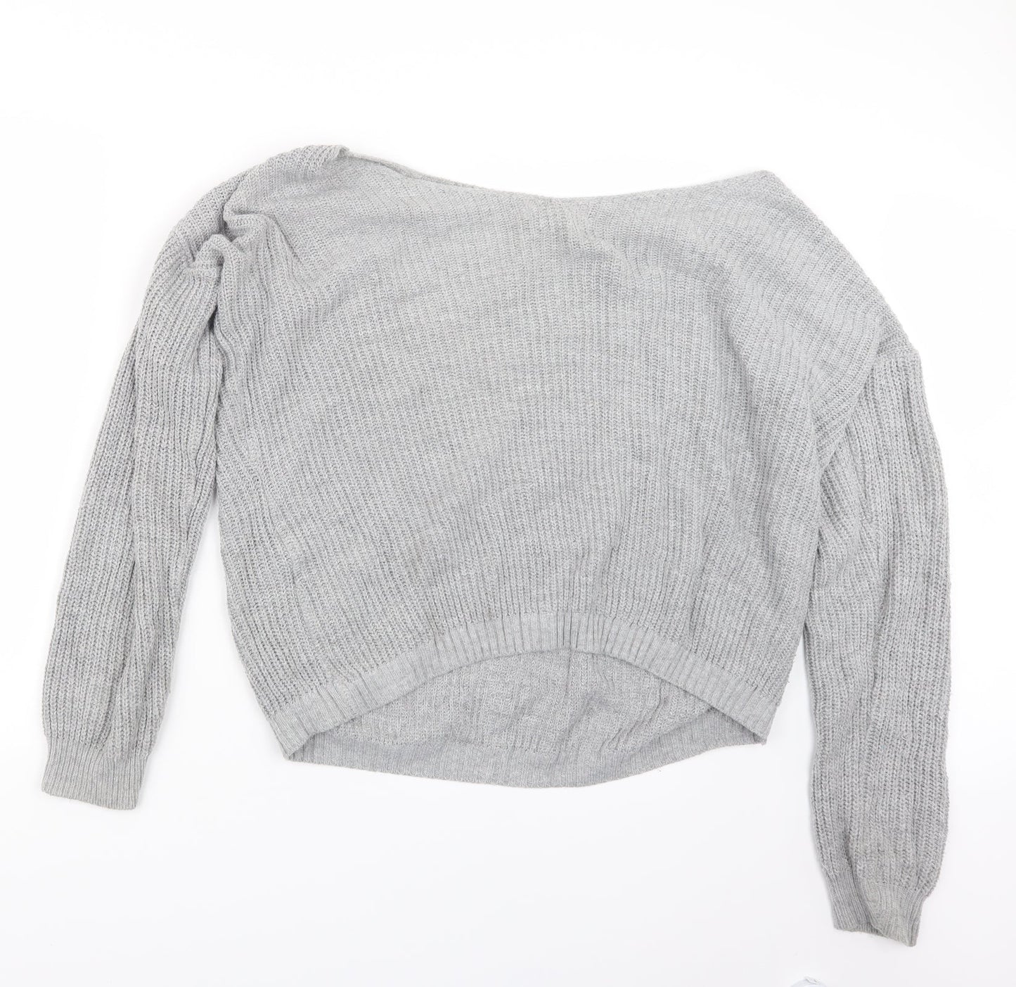 Boohoo Womens Grey  Knit Pullover Jumper Size M