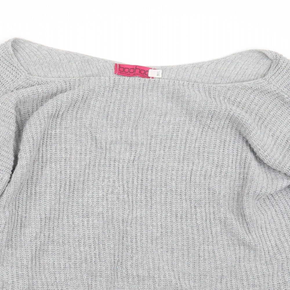 Boohoo Womens Grey  Knit Pullover Jumper Size M