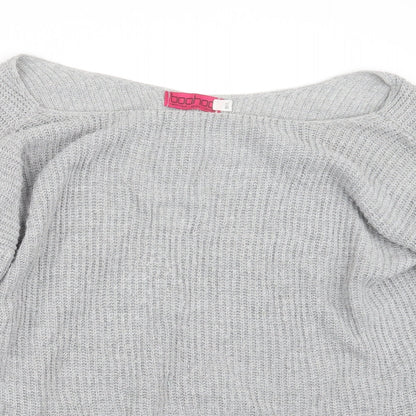 Boohoo Womens Grey  Knit Pullover Jumper Size M