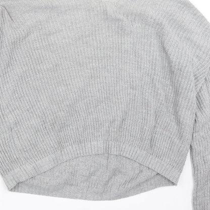Boohoo Womens Grey  Knit Pullover Jumper Size M