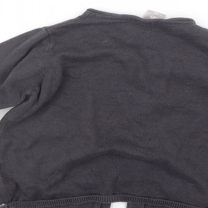 Little Kids Girls Purple  Knit Cardigan Jumper Size 6 Years