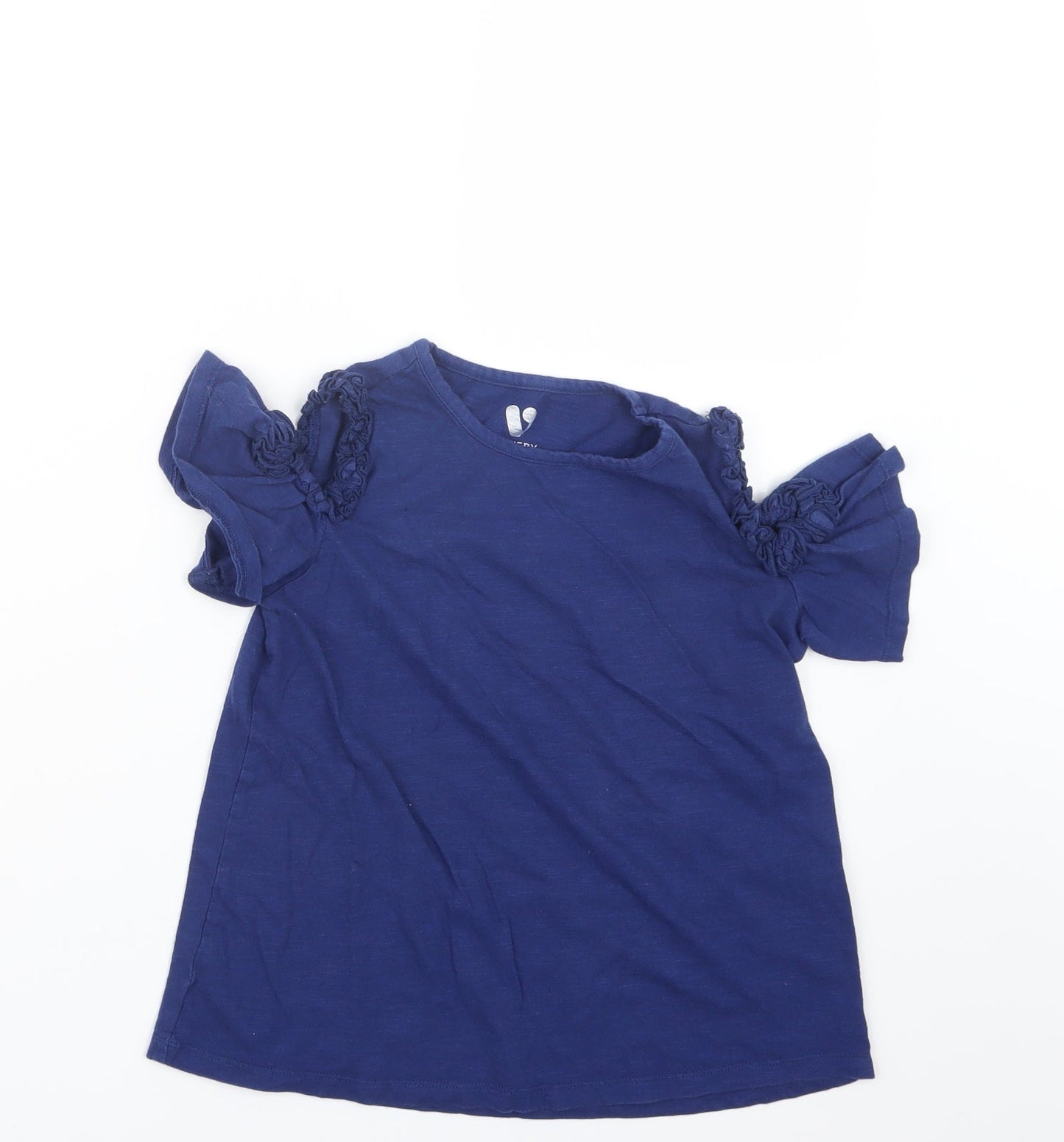 Very Girls Blue   Basic T-Shirt Size 11 Years  - Open Shoulders