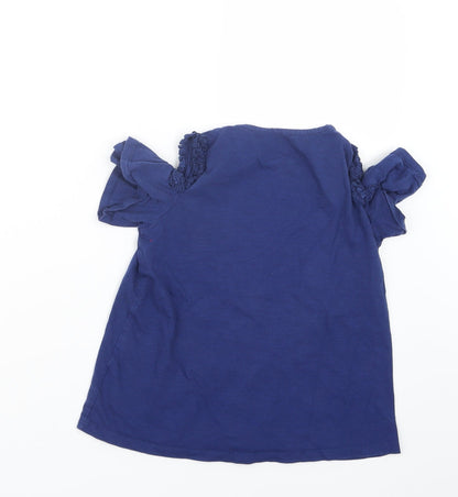 Very Girls Blue   Basic T-Shirt Size 11 Years  - Open Shoulders