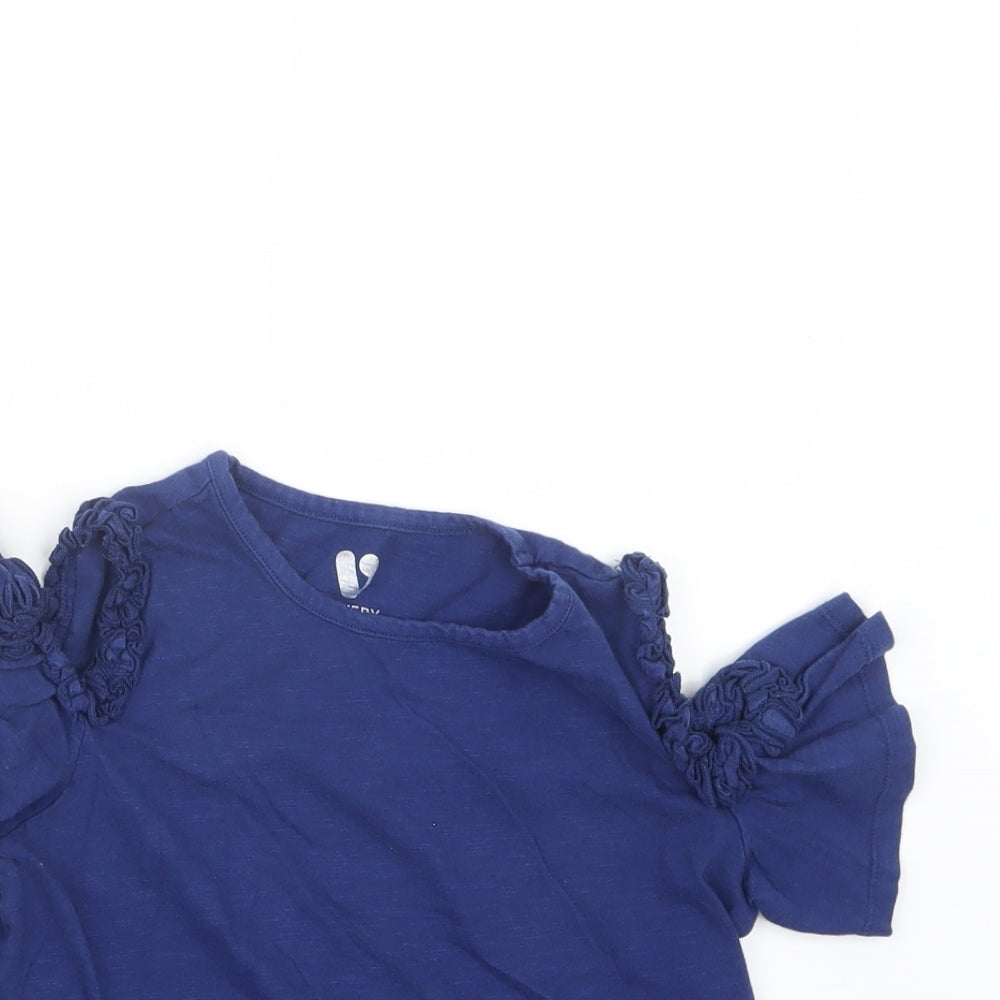 Very Girls Blue   Basic T-Shirt Size 11 Years  - Open Shoulders