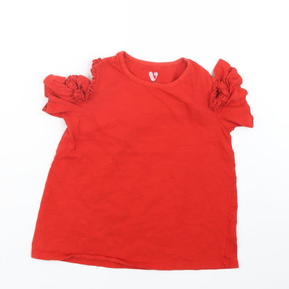 Very Girls Red   Basic T-Shirt Size 11 Years  - Open Shoulders