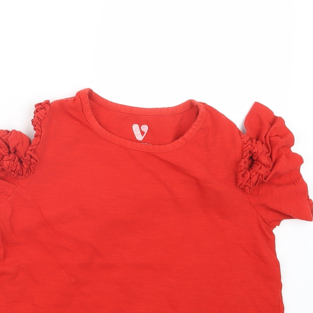 Very Girls Red   Basic T-Shirt Size 11 Years  - Open Shoulders