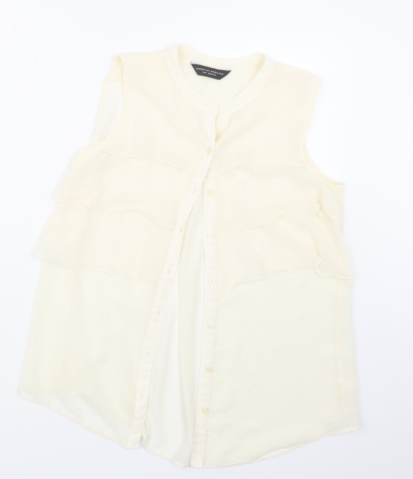Dorothy Perkins Womens Ivory   Basic Button-Up Size 14