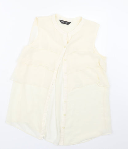 Dorothy Perkins Womens Ivory   Basic Button-Up Size 14