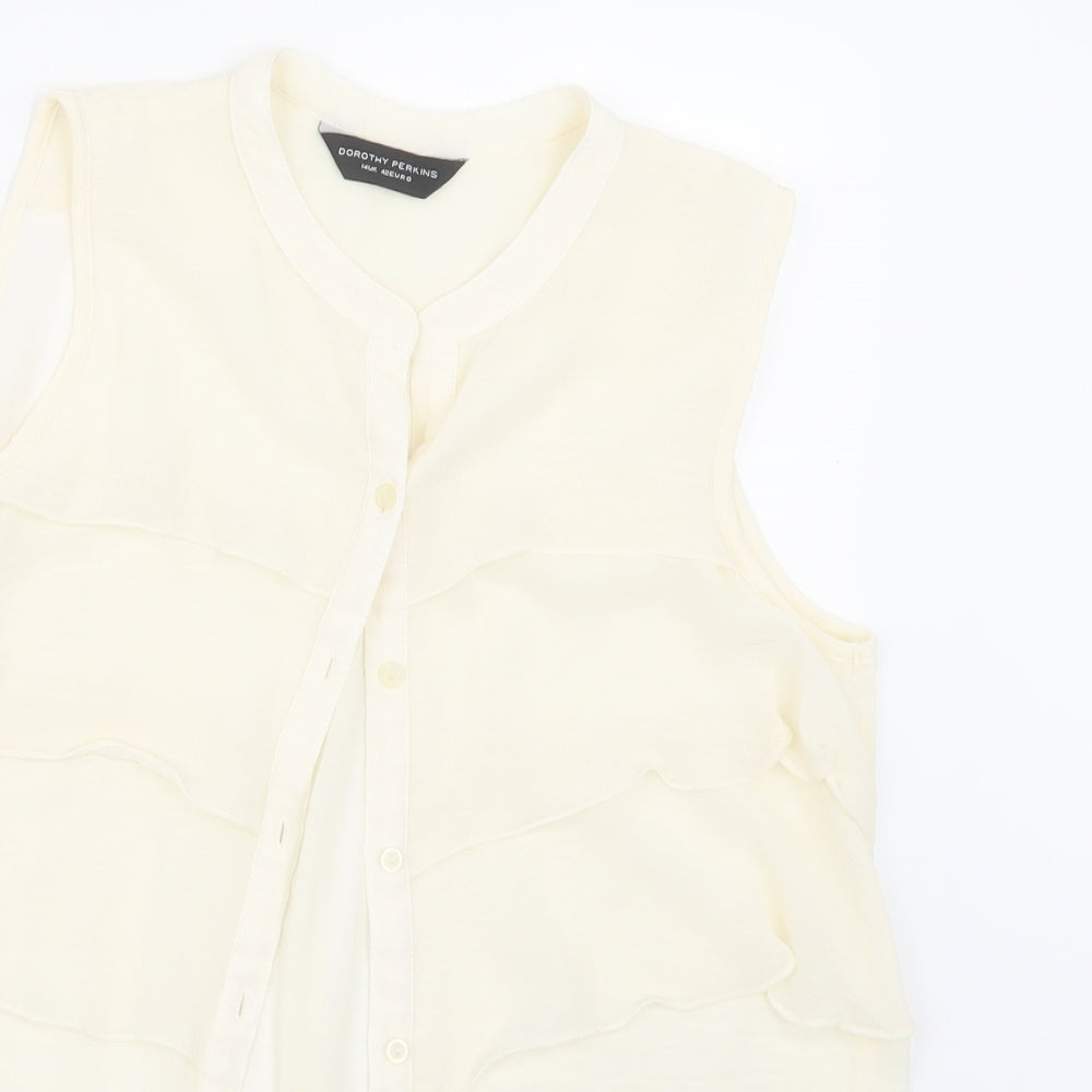 Dorothy Perkins Womens Ivory   Basic Button-Up Size 14