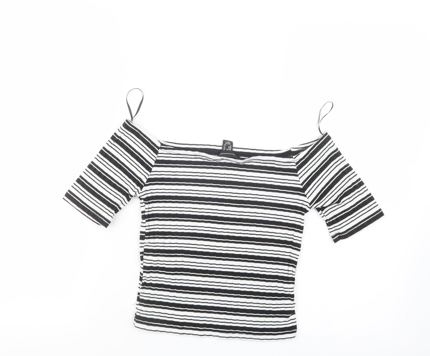 Womens UK Size 10 Atmosphere Black Cropped T-Shirt