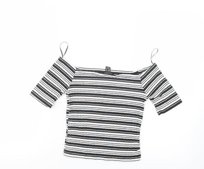 Womens UK Size 10 Atmosphere Black Cropped T-Shirt