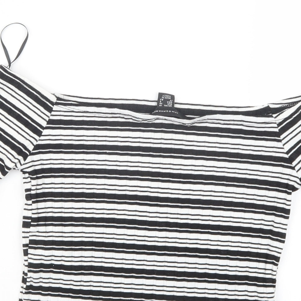 Womens UK Size 10 Atmosphere Black Cropped T-Shirt