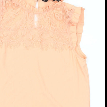 Womens UK Size 6 Dorothy Perkins Orange Basic Blouse