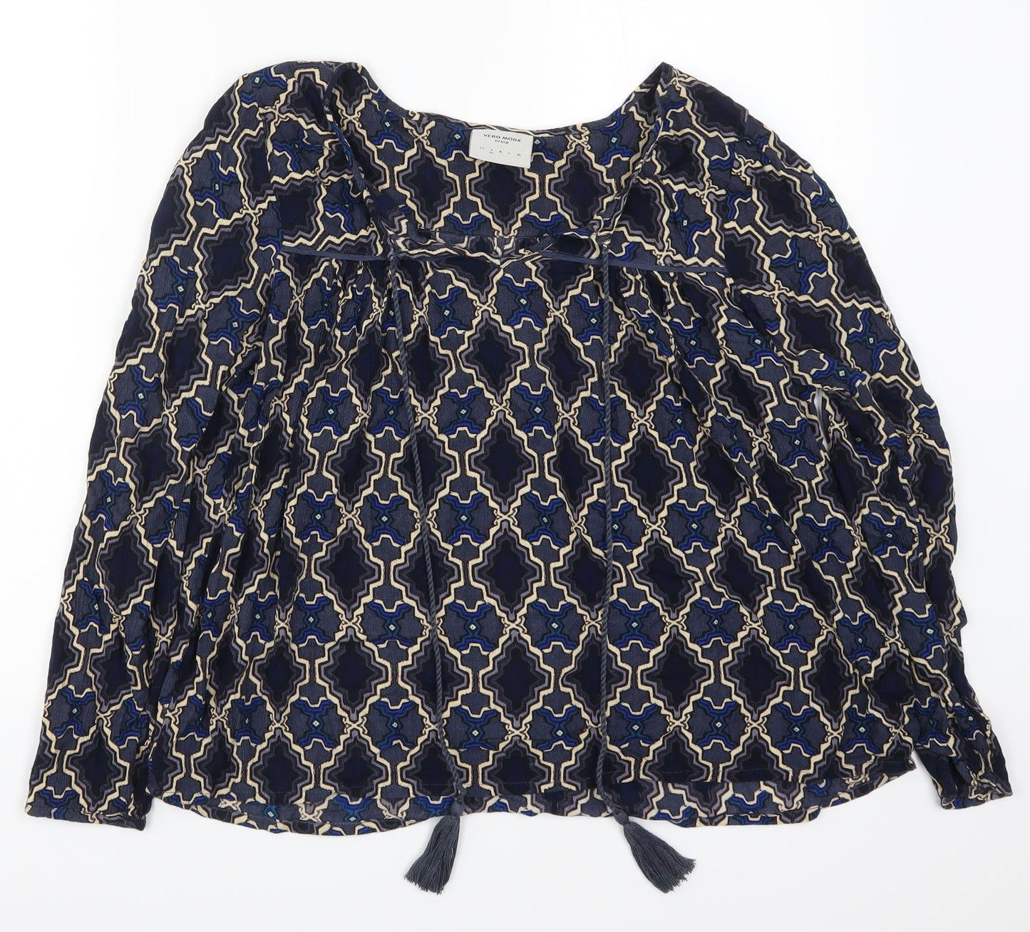 Womens UK Size S VERO MODA Blue Basic Blouse