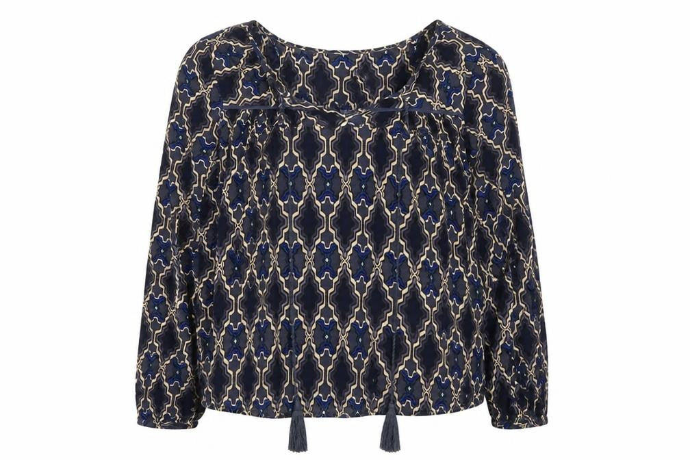 Womens UK Size S VERO MODA Blue Basic Blouse