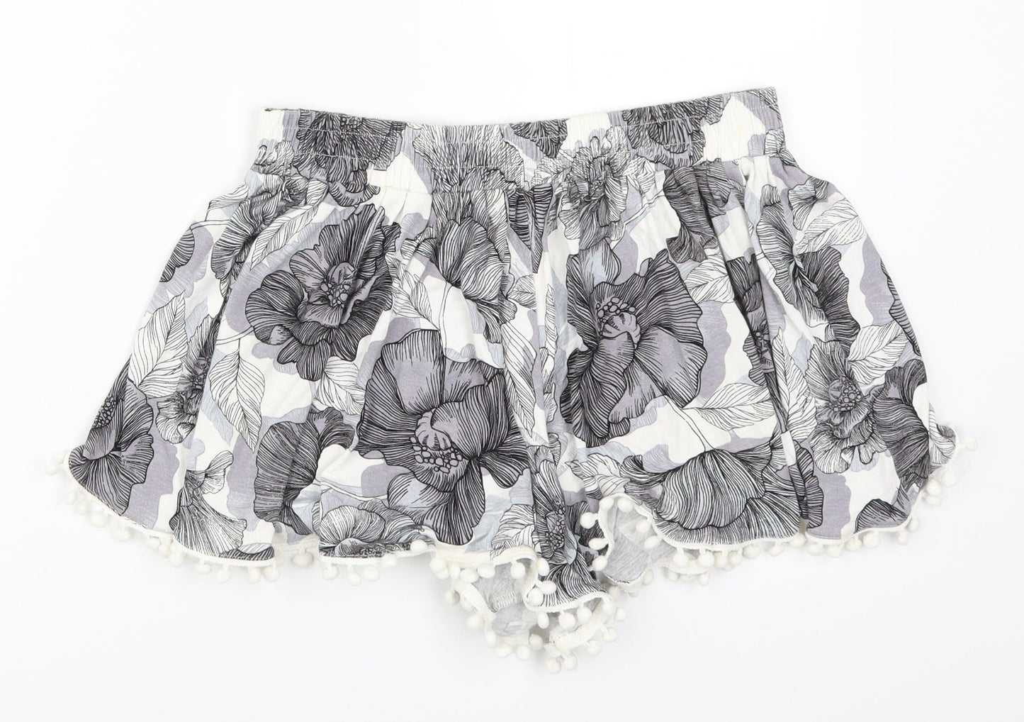 NEXT Womens Grey Floral  Mom Shorts Size 6