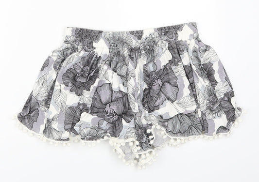 NEXT Womens Grey Floral  Mom Shorts Size 6