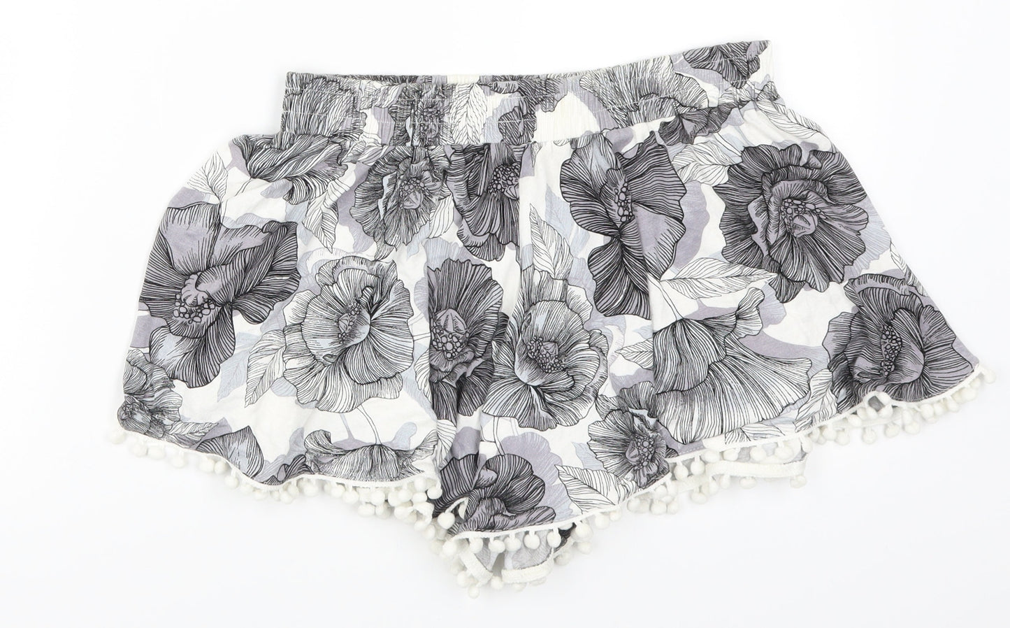 NEXT Womens Grey Floral  Mom Shorts Size 6