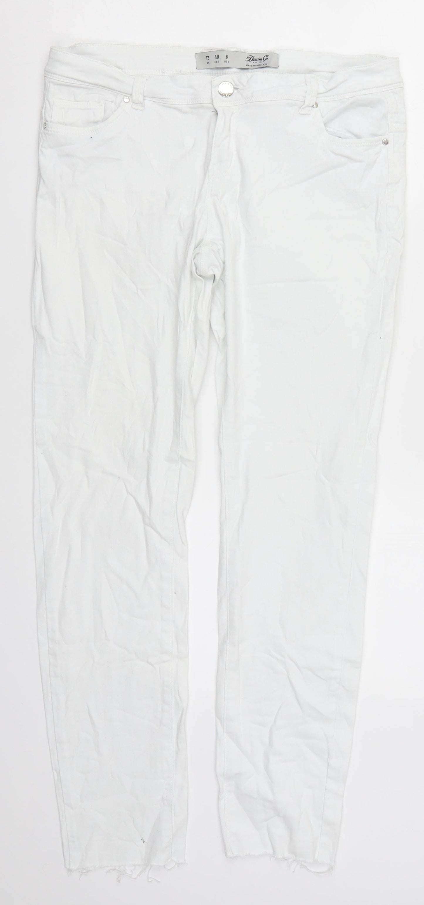 Denim Co Womens White  Denim Skinny Jeans Size 12 L28 in