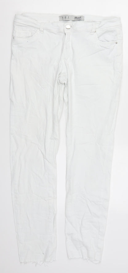 Denim Co Womens White  Denim Skinny Jeans Size 12 L28 in