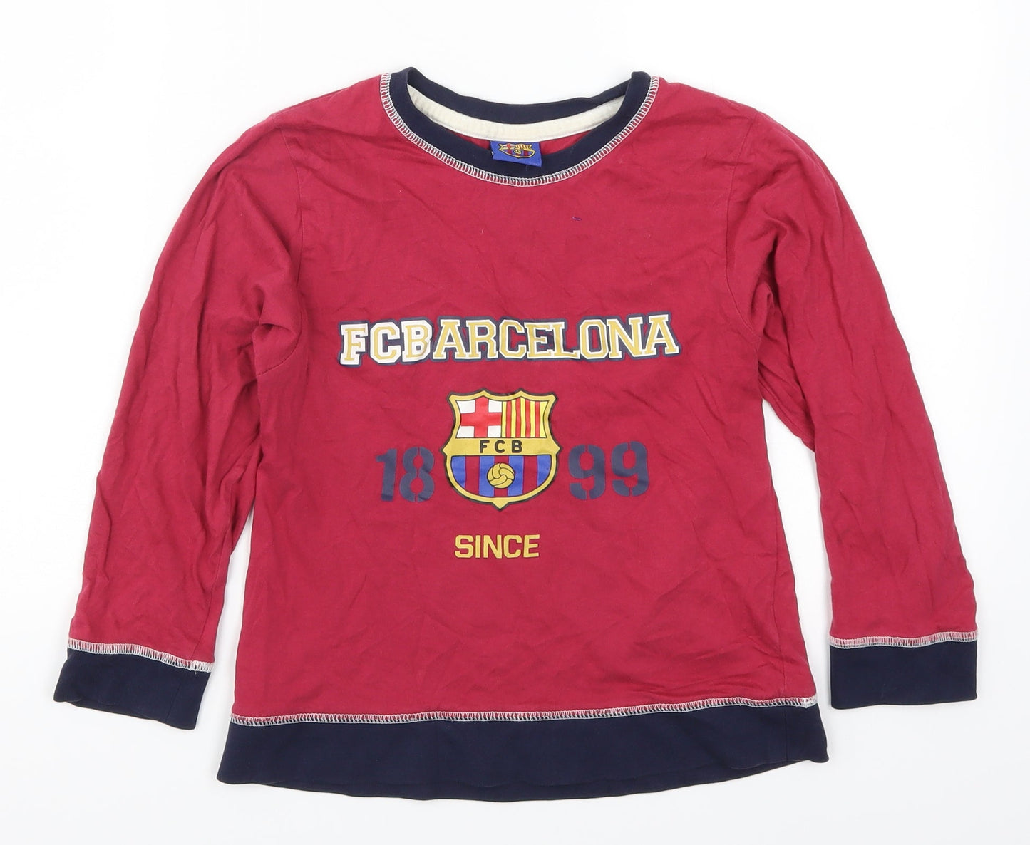 BHS Boys Red Solid   Pyjama Top Size 8-9 Years  - FB Barcelona