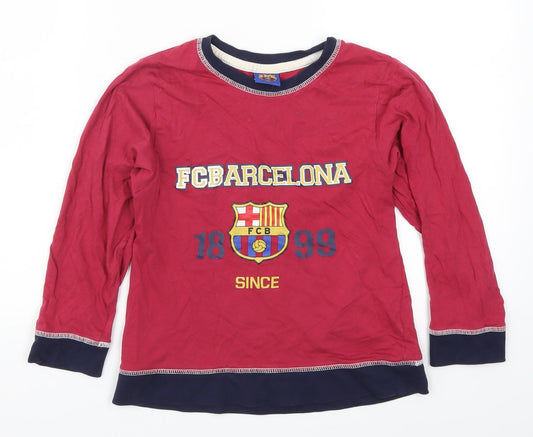 BHS Boys Red Solid   Pyjama Top Size 8-9 Years  - FB Barcelona