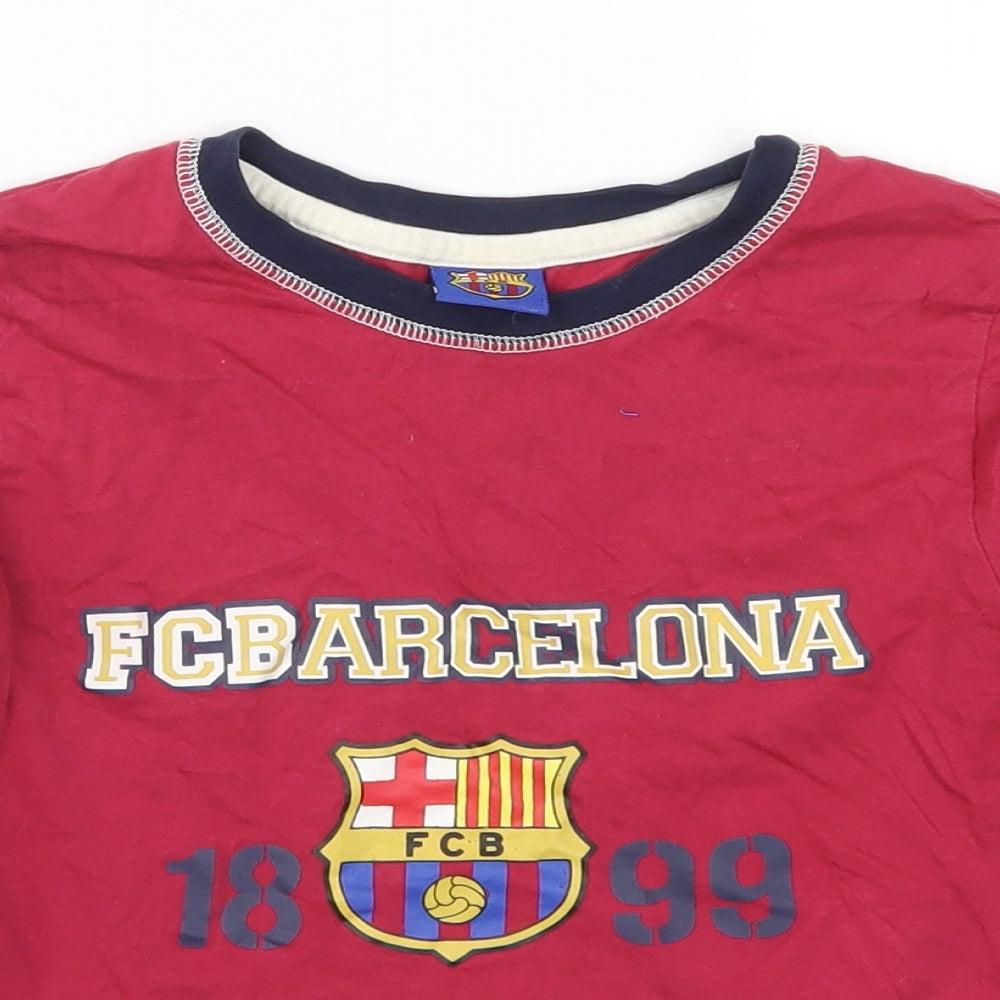 BHS Boys Red Solid   Pyjama Top Size 8-9 Years  - FB Barcelona