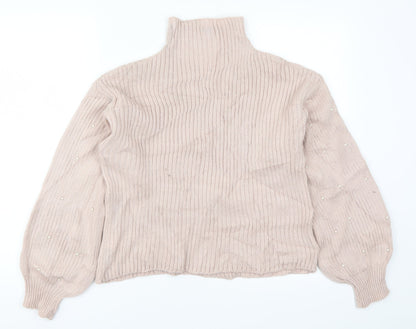 SheIn Womens Pink  Knit Pullover Jumper Size S