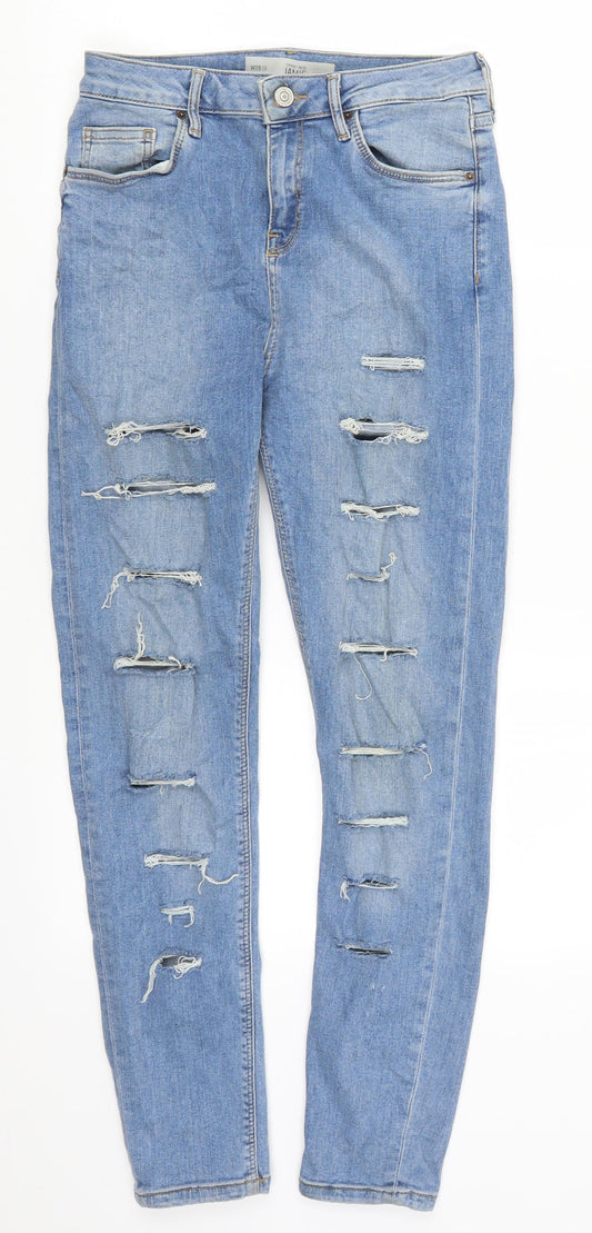 Topshop Womens Blue  Denim Skinny Jeans Size 28 in L27 in