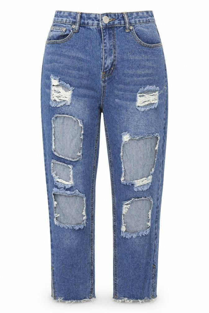 Womens UK Size 8 Nasty Gal Regular Fit Mom Blue Jeans