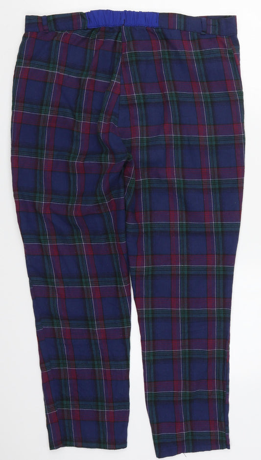 SheIn Womens Blue Check  Trousers  Size L L25 in