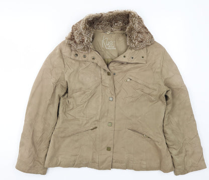 Klass Womens Beige   Jacket Coat Size S