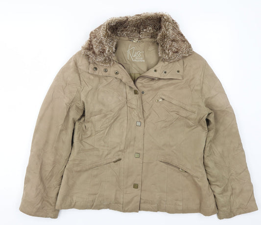 Klass Womens Beige   Jacket Coat Size S