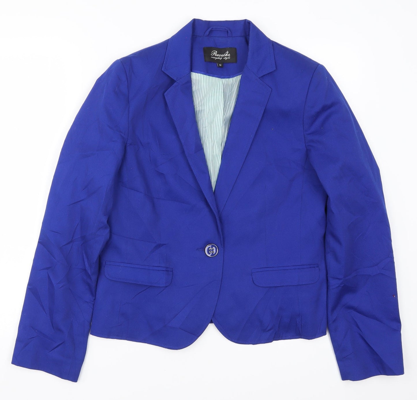 Peacocks Womens Blue   Jacket Suit Jacket Size 12