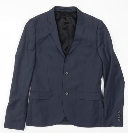 Mens UK Size 38 Topman Regular Blue Suit Jacket