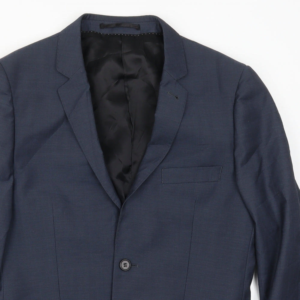 Mens UK Size 38 Topman Regular Blue Suit Jacket