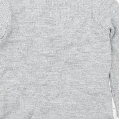 Ty Girls Grey  Knit Pullover Jumper Size 8 Years  - Penguins
