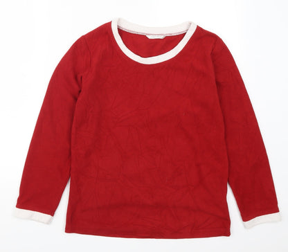 Night & Day Womens Red Solid  Top Pyjama Top Size M
