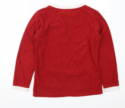 Night & Day Womens Red Solid  Top Pyjama Top Size M