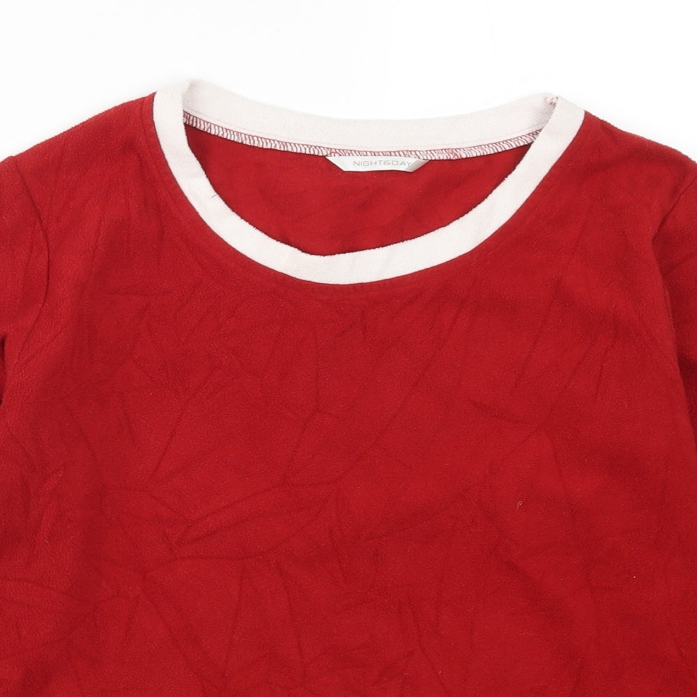 Night & Day Womens Red Solid  Top Pyjama Top Size M