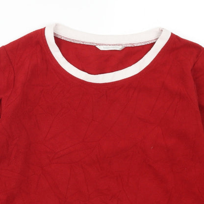 Night & Day Womens Red Solid  Top Pyjama Top Size M