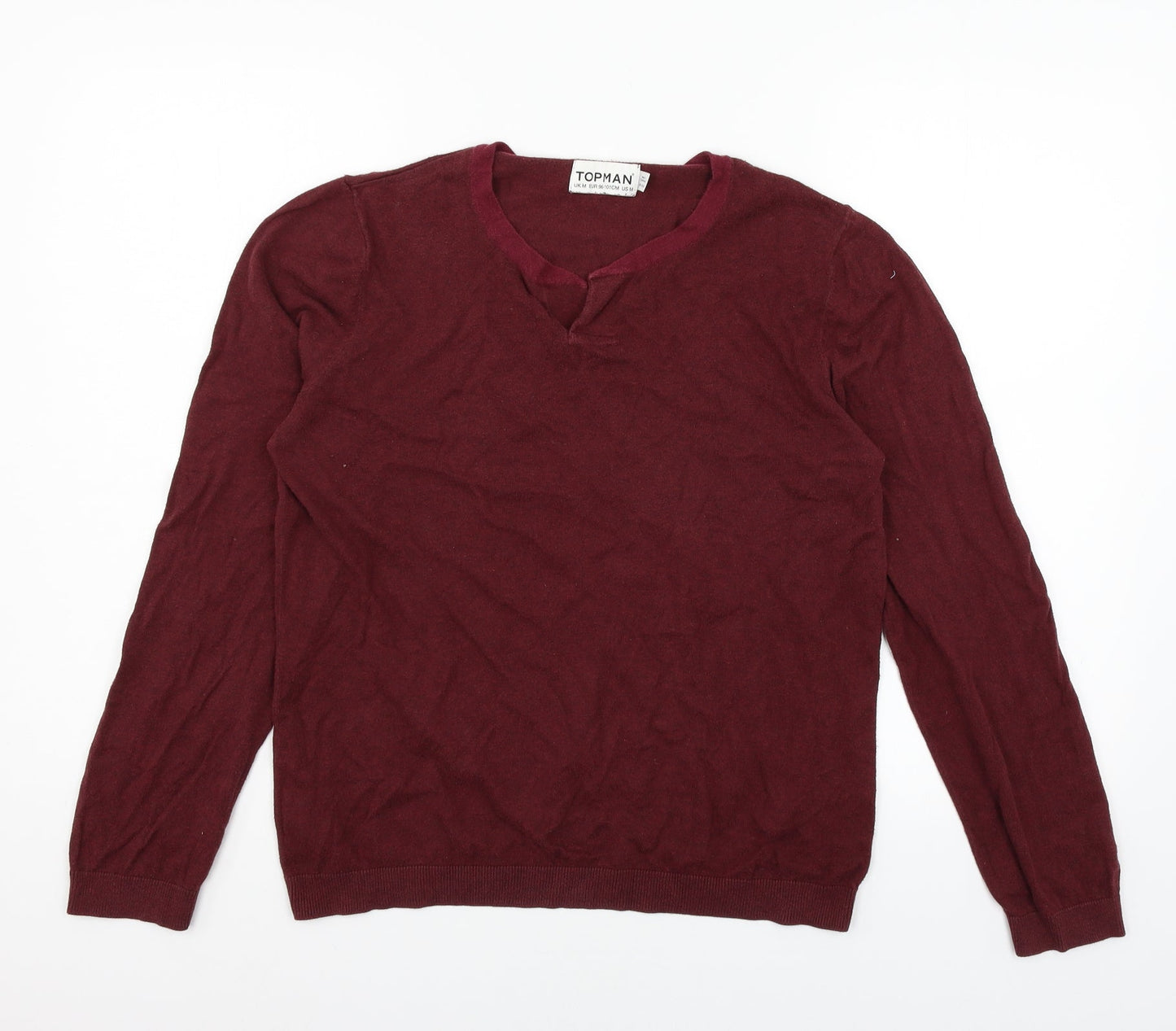 Topman Mens Red  Knit Pullover Jumper Size M