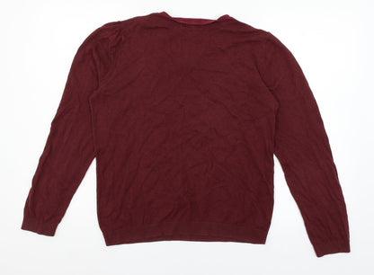 Topman Mens Red  Knit Pullover Jumper Size M