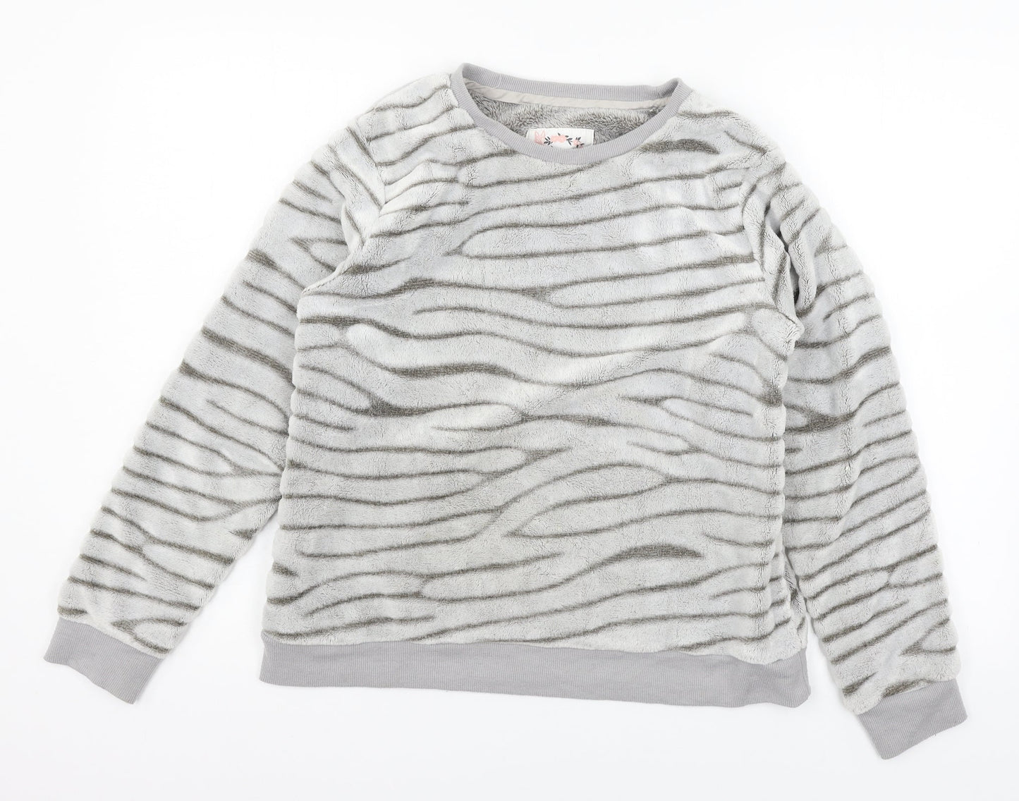 Debenhams Womens Grey Striped Microfibre Top Pyjama Top Size 8