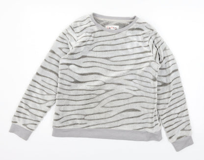 Debenhams Womens Grey Striped Microfibre Top Pyjama Top Size 8