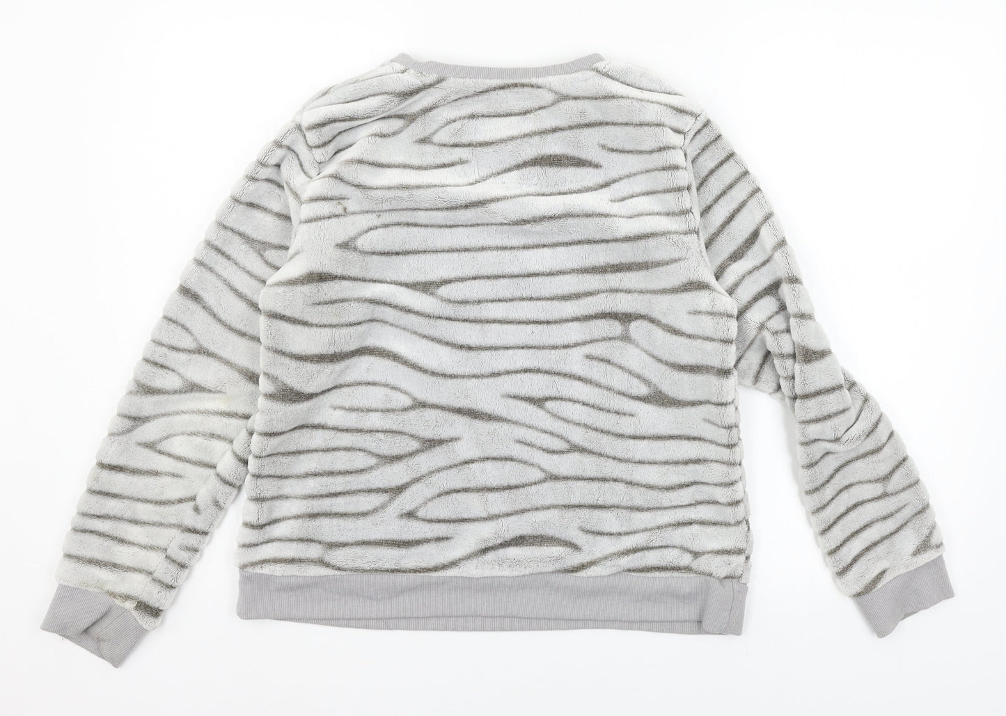 Debenhams Womens Grey Striped Microfibre Top Pyjama Top Size 8
