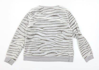 Debenhams Womens Grey Striped Microfibre Top Pyjama Top Size 8