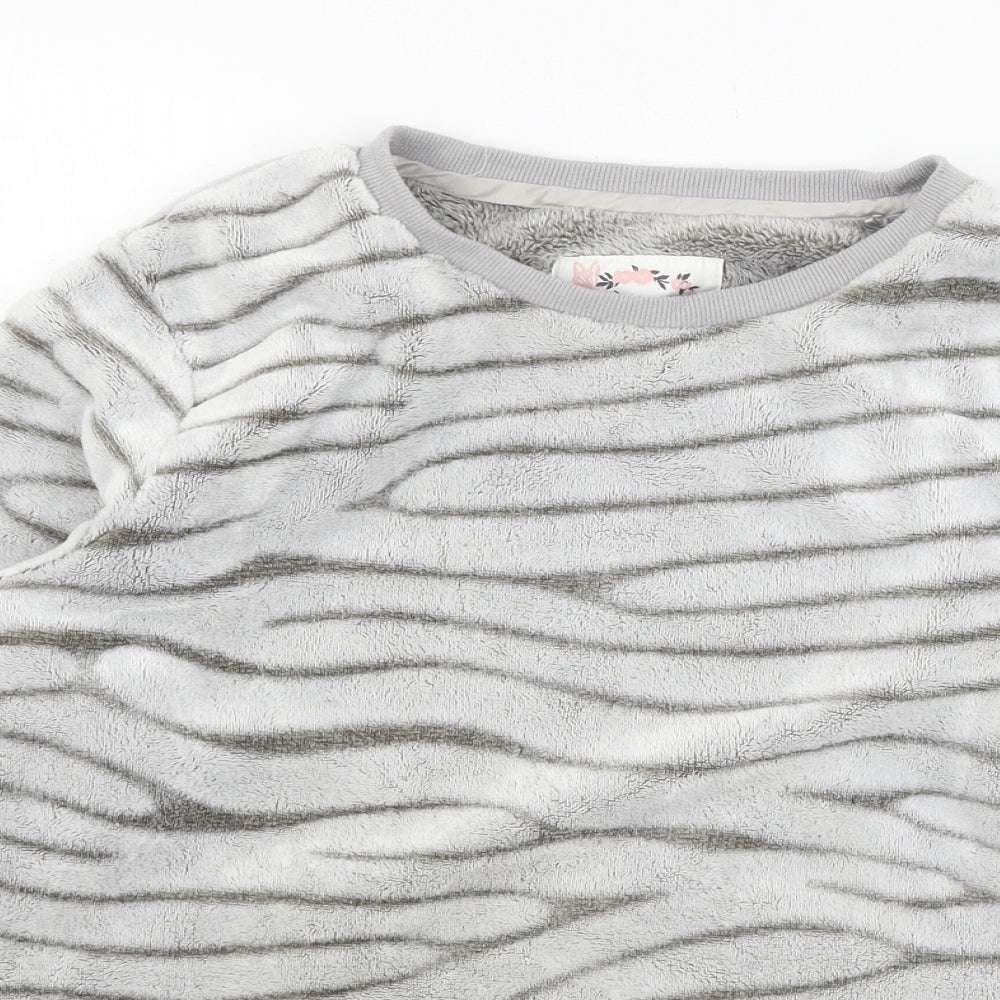 Debenhams Womens Grey Striped Microfibre Top Pyjama Top Size 8
