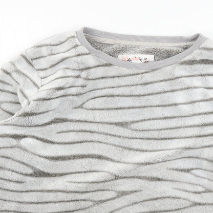 Debenhams Womens Grey Striped Microfibre Top Pyjama Top Size 8