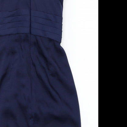 BCBGMAXAZRIA Womens Blue  Satin Bodycon  Size S